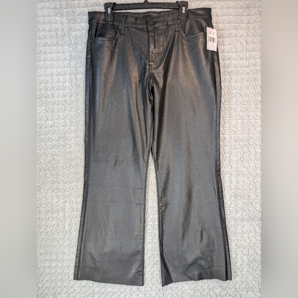 KUT From The Kloth Black Women's Size 14 Kelsey High Rise Ankle Flare Raw Hem